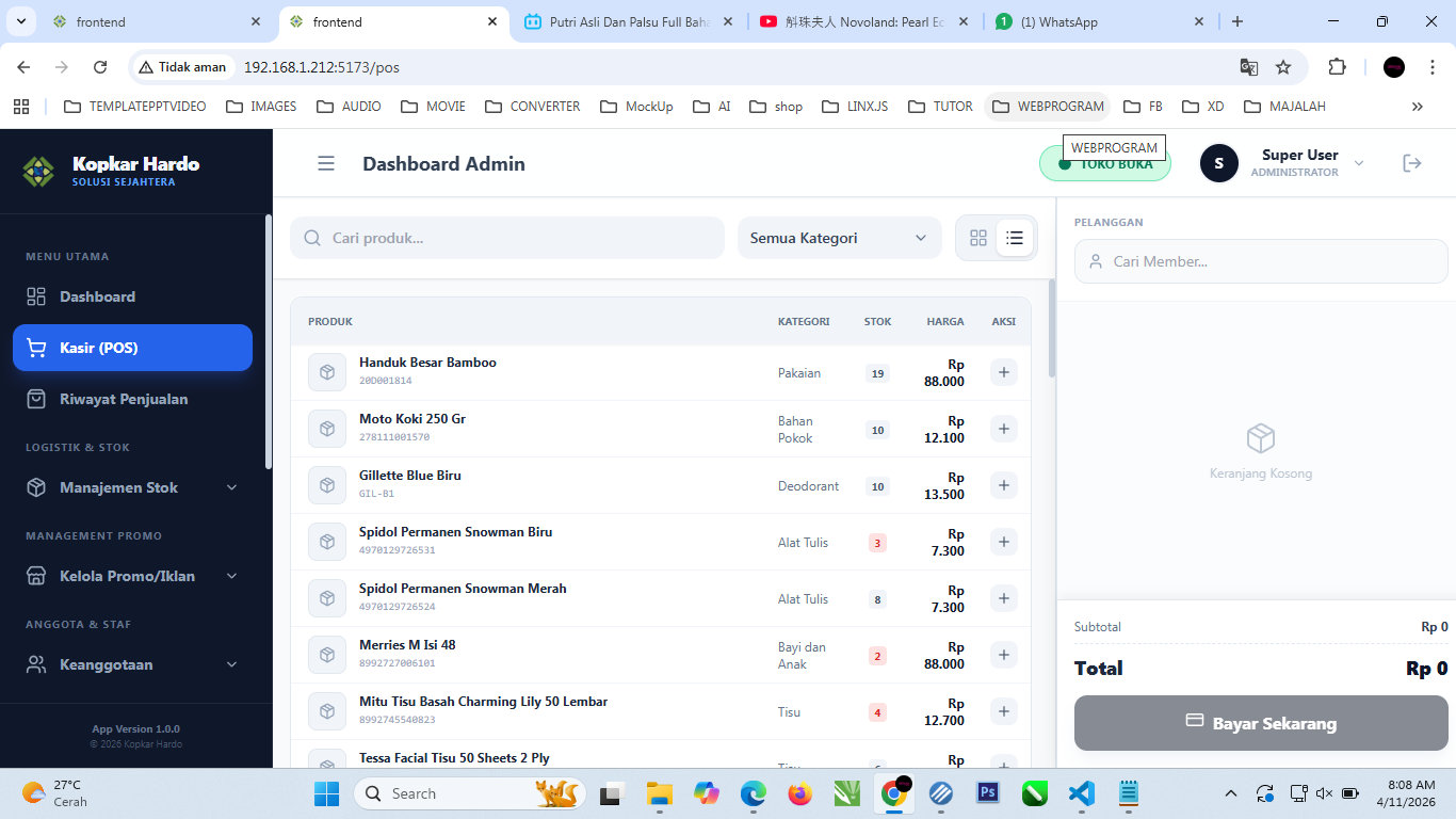 Screenshot Koperasi Karyawan + Unit Usaha